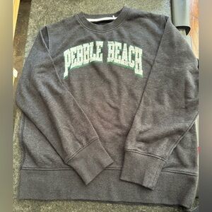 Pebble Beach gray, green and white sweatshirt made by Garb Team